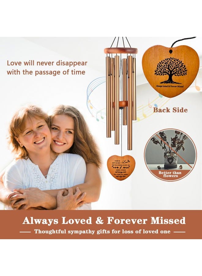 Soopau Sympathy Gifts for Loss of Loved One, Memorial Wind Chimes, Funeral Bereavement Gifts Baskets, Windchimes in Memory of a Loved One Mom Dad Husband Brother - Golden - Image 2