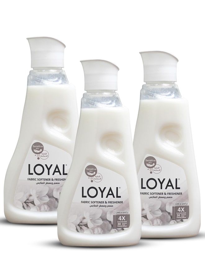 Loyal Fabric Softener And Freshner with Gentle and Care Fragrance Capsule 30+30 Washes 3x750 ML