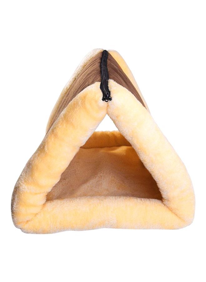 Loquat 2-In-1 Pyramid Tunnel Bed And Mat Brown/Yellow - Image 1