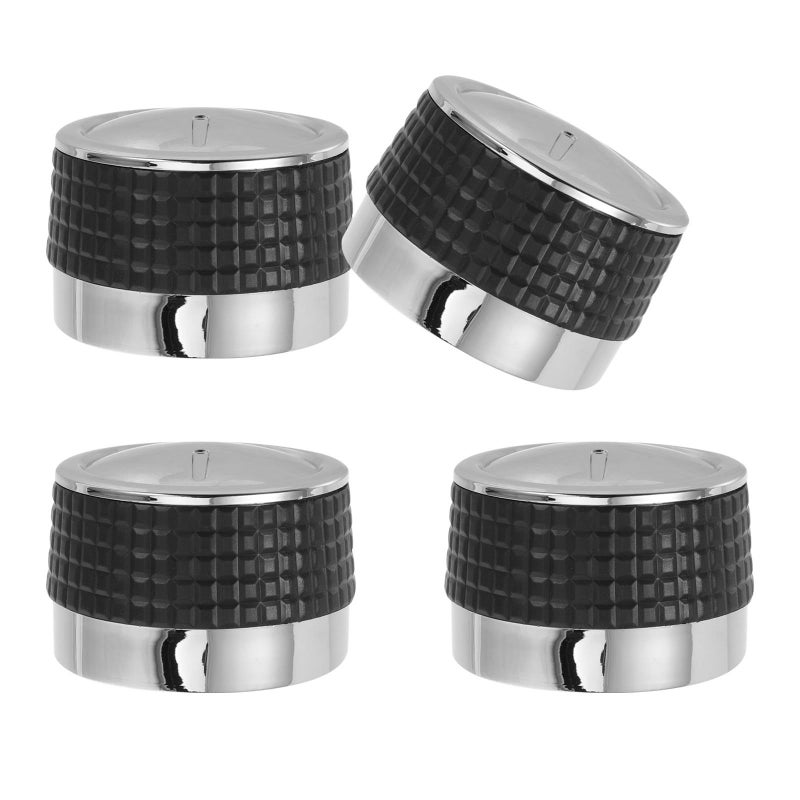 4 Pcs Gas Grill Burner Knobs Replacement Black Electroplated Bbq Control Knobs 8mm Flat Stem Non Slip Rotating Switches For Gas Stove And Grill - Image 2