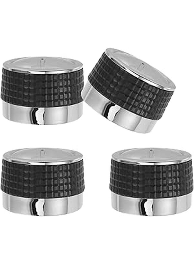 4 Pcs Gas Grill Burner Knobs Replacement Black Electroplated Bbq Control Knobs 8mm Flat Stem Non Slip Rotating Switches For Gas Stove And Grill - Image 1