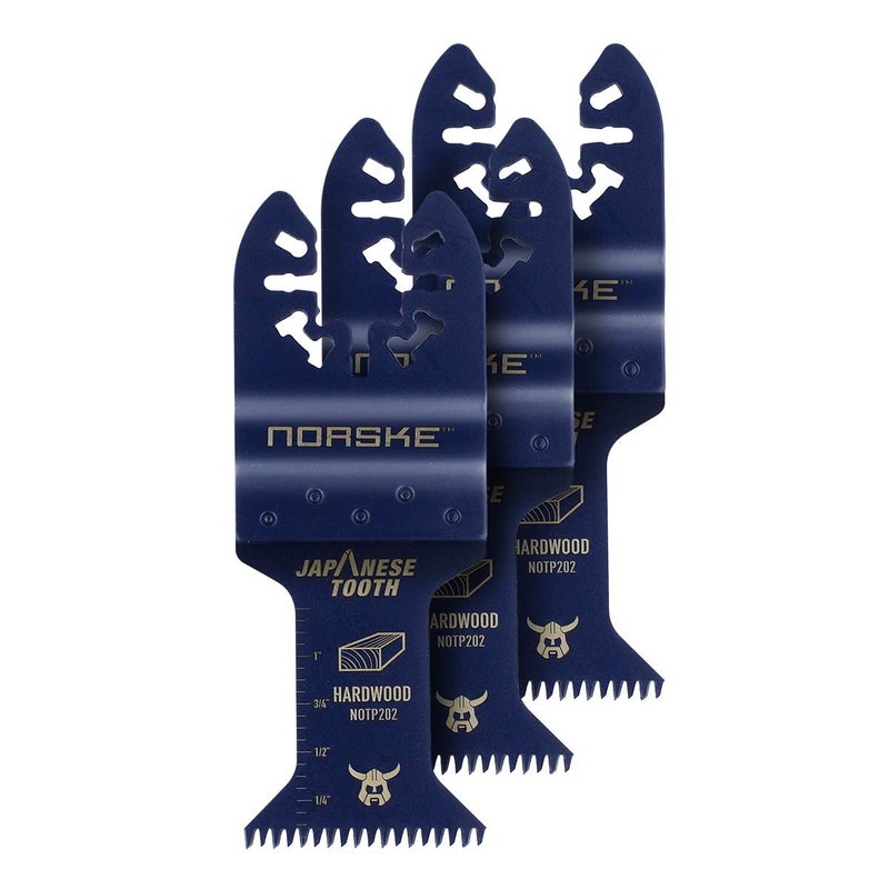 Norske Tools NOTP273 1-1/4 inch Japanese Tooth Bi-Metal Oscillating Multi Tool Accessory Blades (3 Pack Set) Universal Fit for Cutting Wood and Hard Wood - Image 1