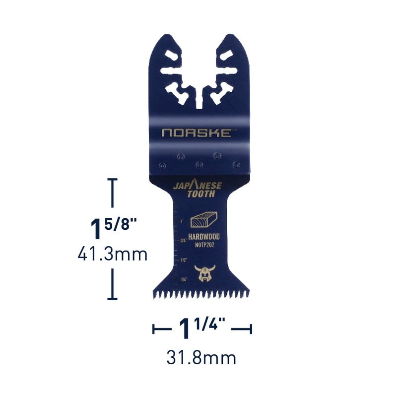 Norske Tools NOTP273 1-1/4 inch Japanese Tooth Bi-Metal Oscillating Multi Tool Accessory Blades (3 Pack Set) Universal Fit for Cutting Wood and Hard Wood - Image 2