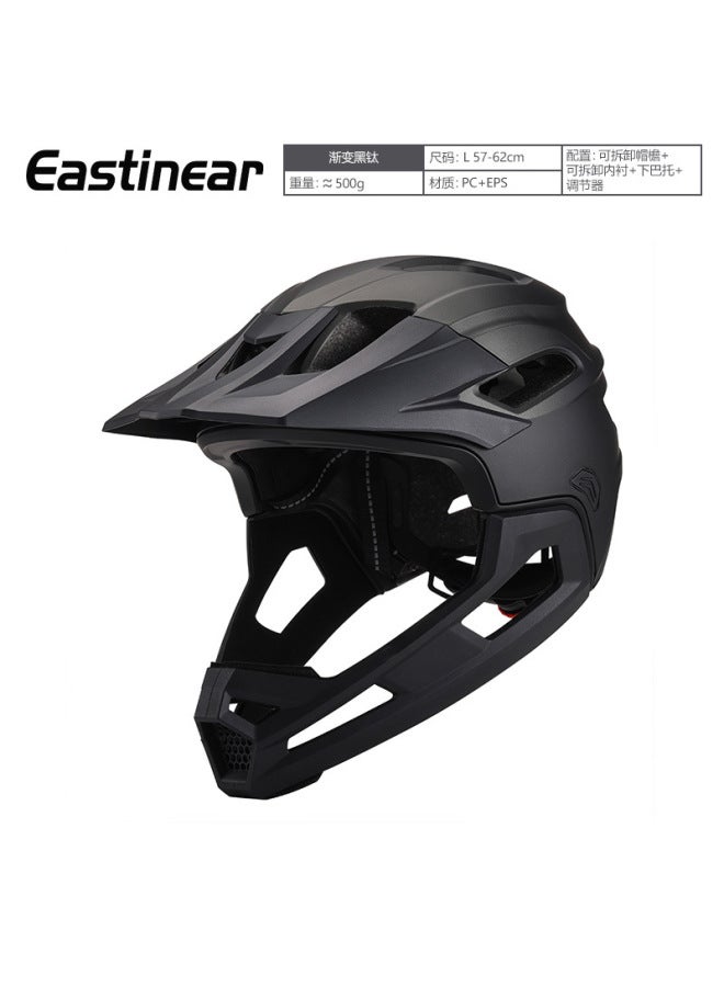 Gradient Black Titanium New Model Adult Full-face Helmet In Gradient Colors, Competition Sports Outdoor Mountain Off-road Helmet Full-face Helmet Manufacturer