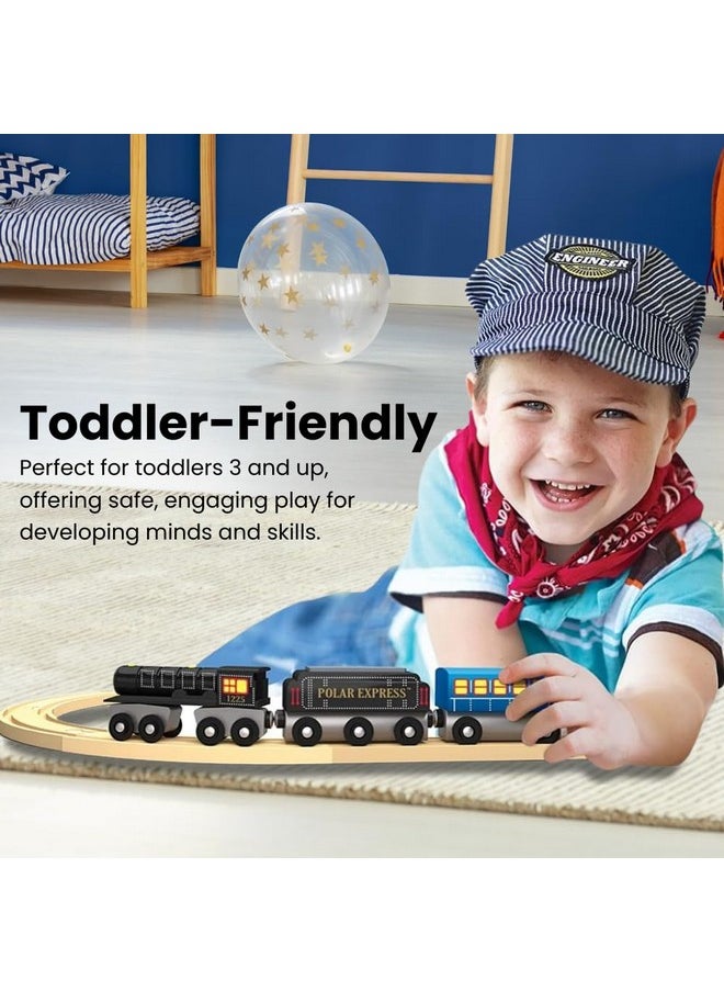 MasterPieces Masterpieces - The Polar Express Train, 3 Piece Set, Officially Licensed Collector’s Edition Toy, Wooden Magnetic Engine and Cars, Kids Toddlers Boys and Girls, Ages 3+  - Image 4