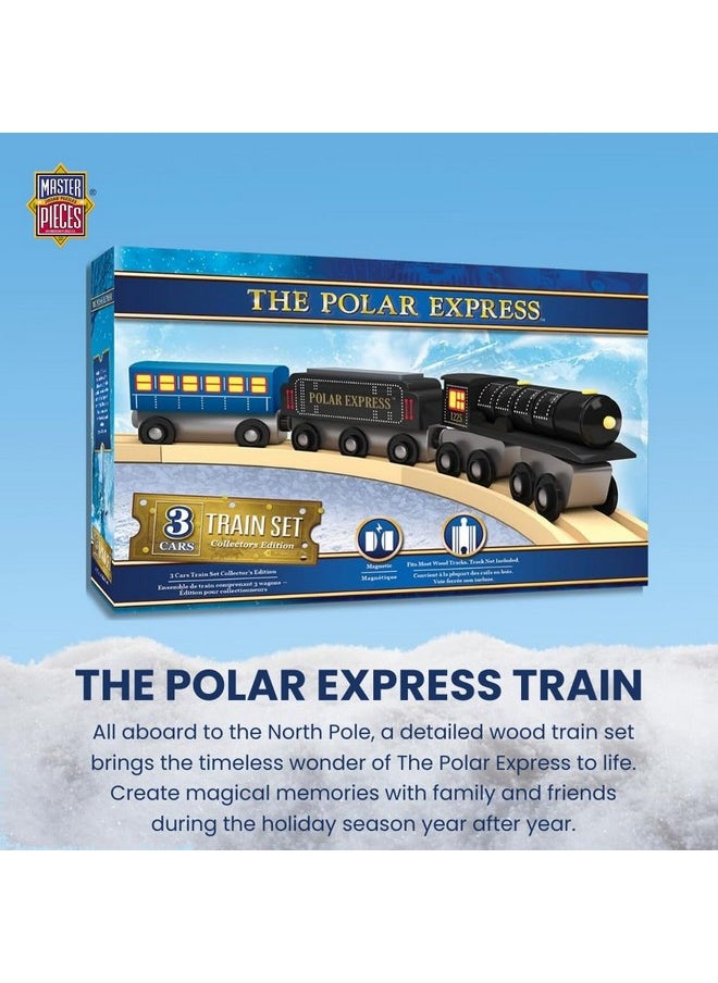MasterPieces Masterpieces - The Polar Express Train, 3 Piece Set, Officially Licensed Collector’s Edition Toy, Wooden Magnetic Engine and Cars, Kids Toddlers Boys and Girls, Ages 3+  - Image 2