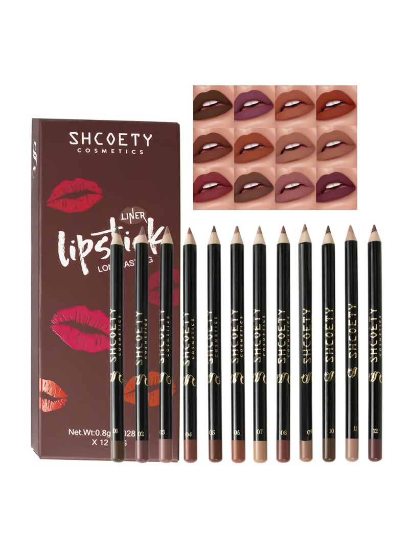 SHCOETY Waterproof Lip Liner & Lipstick Pencil Set - Image 5