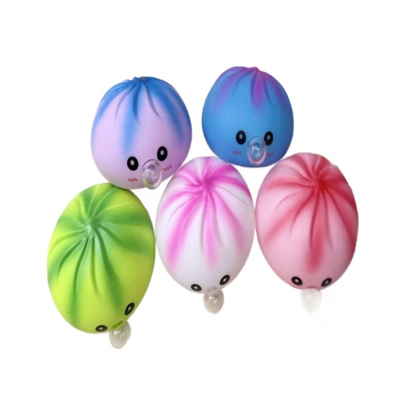 Stress Relief Squishy Steamed Bun Toy with Steamer Basket - Image 5