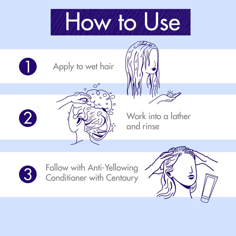 Klorane Shampoo with Centaury - Brightens Blonde, Platinum, Silver, Gray or White Hair - Neutralizes Unwanted Yellow, Brassy, and Copper Tones - Paraben, Silicone and Sulfate-Free - 13.5 fl. oz. - Image 4