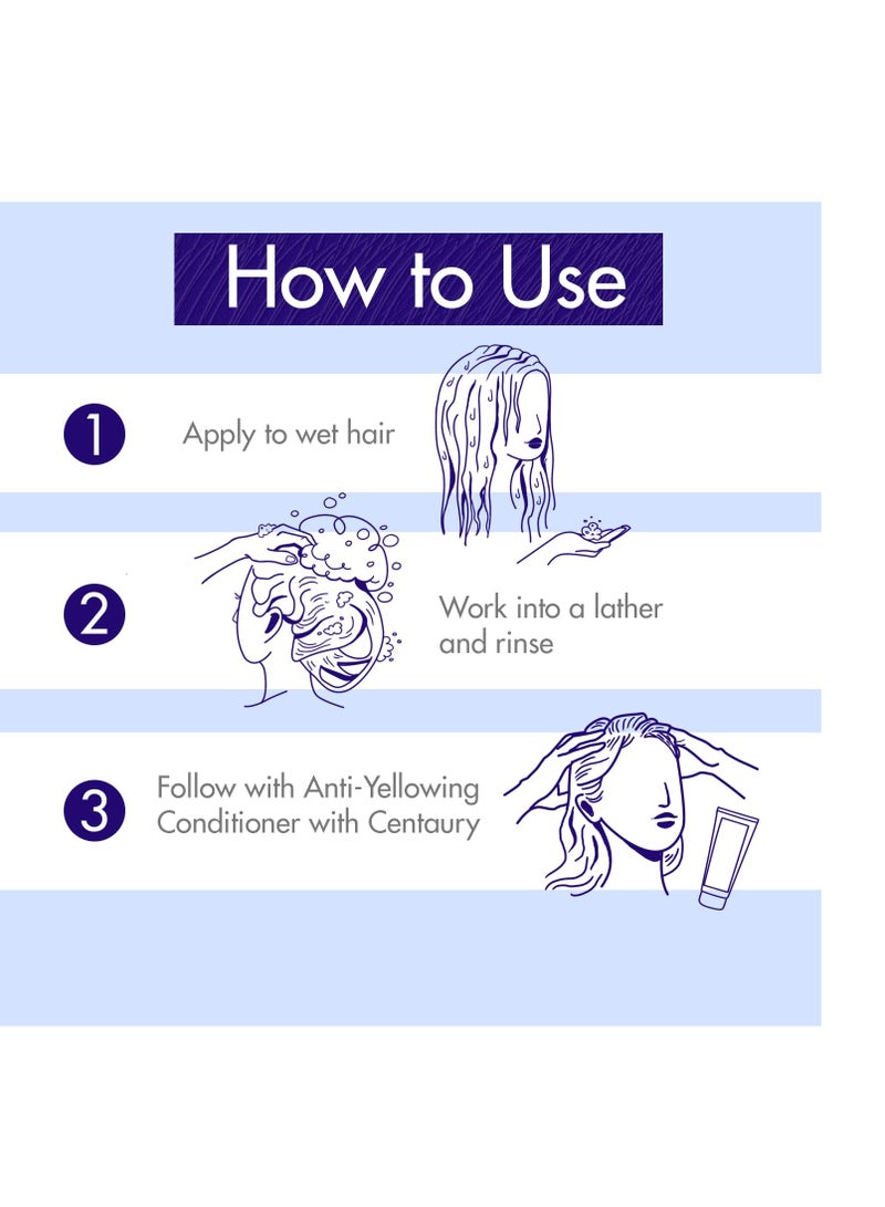 Klorane Klorane Plant-Based Purple Shampoo with Centaury, Brightens Blonde, Platinum, Silver, Gray or White Hair, Neutralizes Unwanted Yellow and Copper Tones, Paraben, Silicone and Sulfate Free - Image 4
