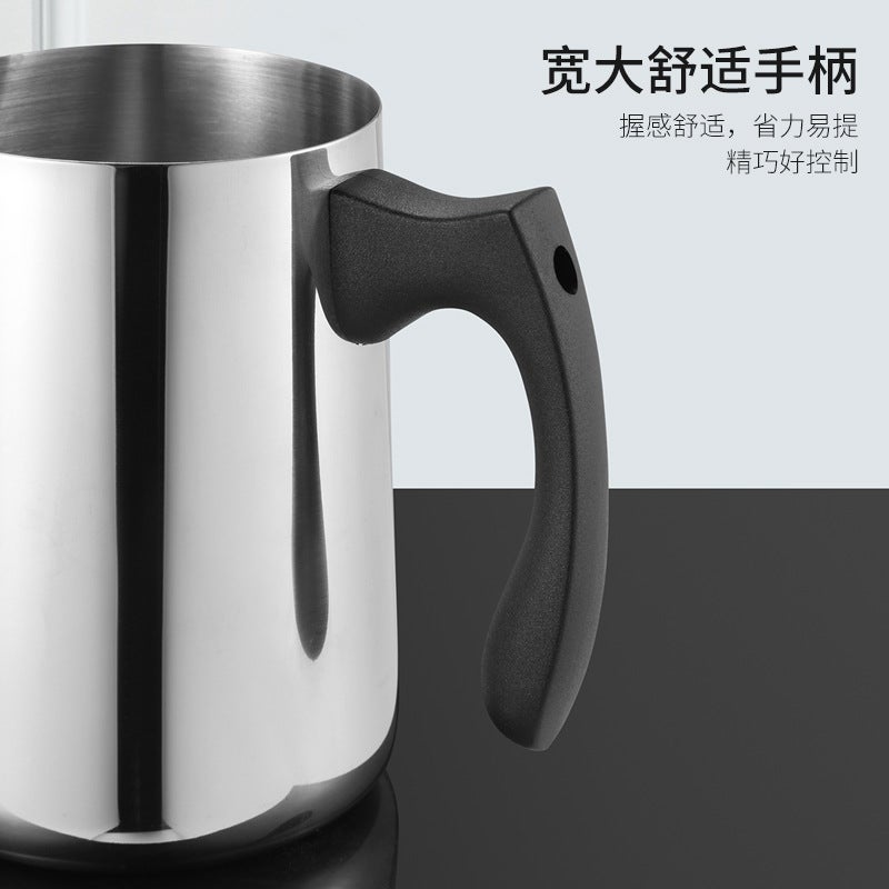 e-commerce plastic black handle coffee flower cylinder milk cup stainless steel flower cup wax melting wax cup - Image 3