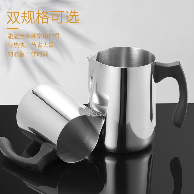 e-commerce plastic black handle coffee flower cylinder milk cup stainless steel flower cup wax melting wax cup - Image 4
