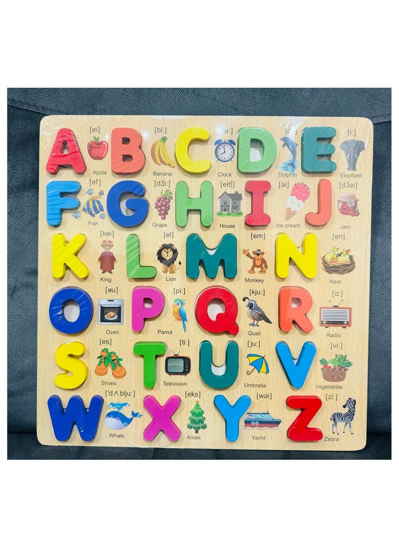 Bills Baby Kids Wooden Learning Capital Alphabet Early Educational Development Toy  - Image 2