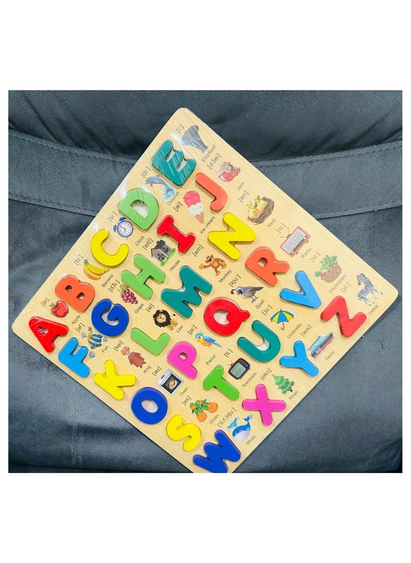Bills Baby Kids Wooden Learning Capital Alphabet Early Educational Development Toy  - Image 4