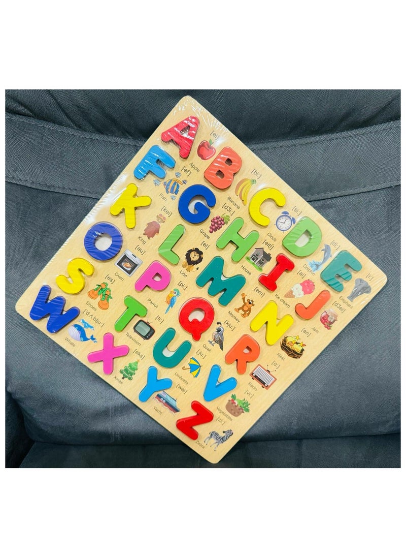 Bills Baby Kids Wooden Learning Capital Alphabet Early Educational Development Toy  - Image 3