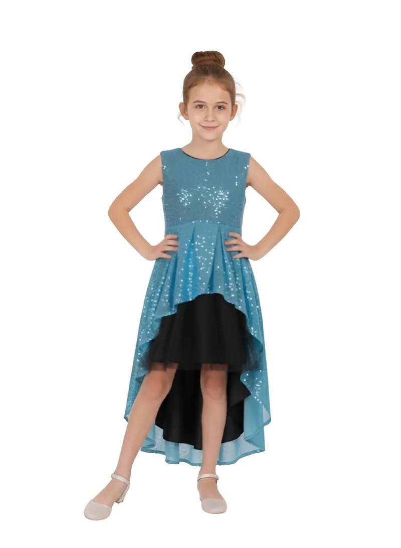 دىدانيالا فستان سيرا أزرق لامع مع فيونكة من دانييلا