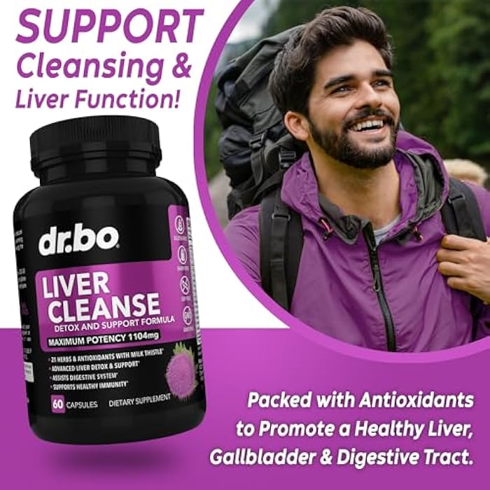 dr.bo Liver Cleanse Detox Support Supplement - Complete Health Repair Pills with Artichoke, Berberine, Turmeric Herbs - Aid Gallbladder Care Formula Capsules & Natural Milk Thistle Dandelion Supplements - Image 3