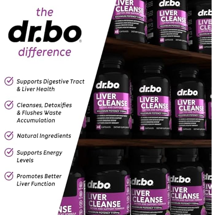 dr.bo Liver Cleanse Detox Support Supplement - Complete Health Repair Pills with Artichoke, Berberine, Turmeric Herbs - Aid Gallbladder Care Formula Capsules & Natural Milk Thistle Dandelion Supplements - Image 4