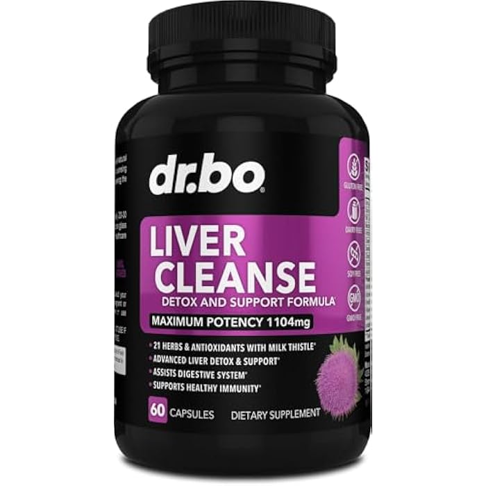 dr.bo Liver Cleanse Detox Support Supplement - Complete Health Repair Pills with Artichoke, Berberine, Turmeric Herbs - Aid Gallbladder Care Formula Capsules & Natural Milk Thistle Dandelion Supplements - Image 1