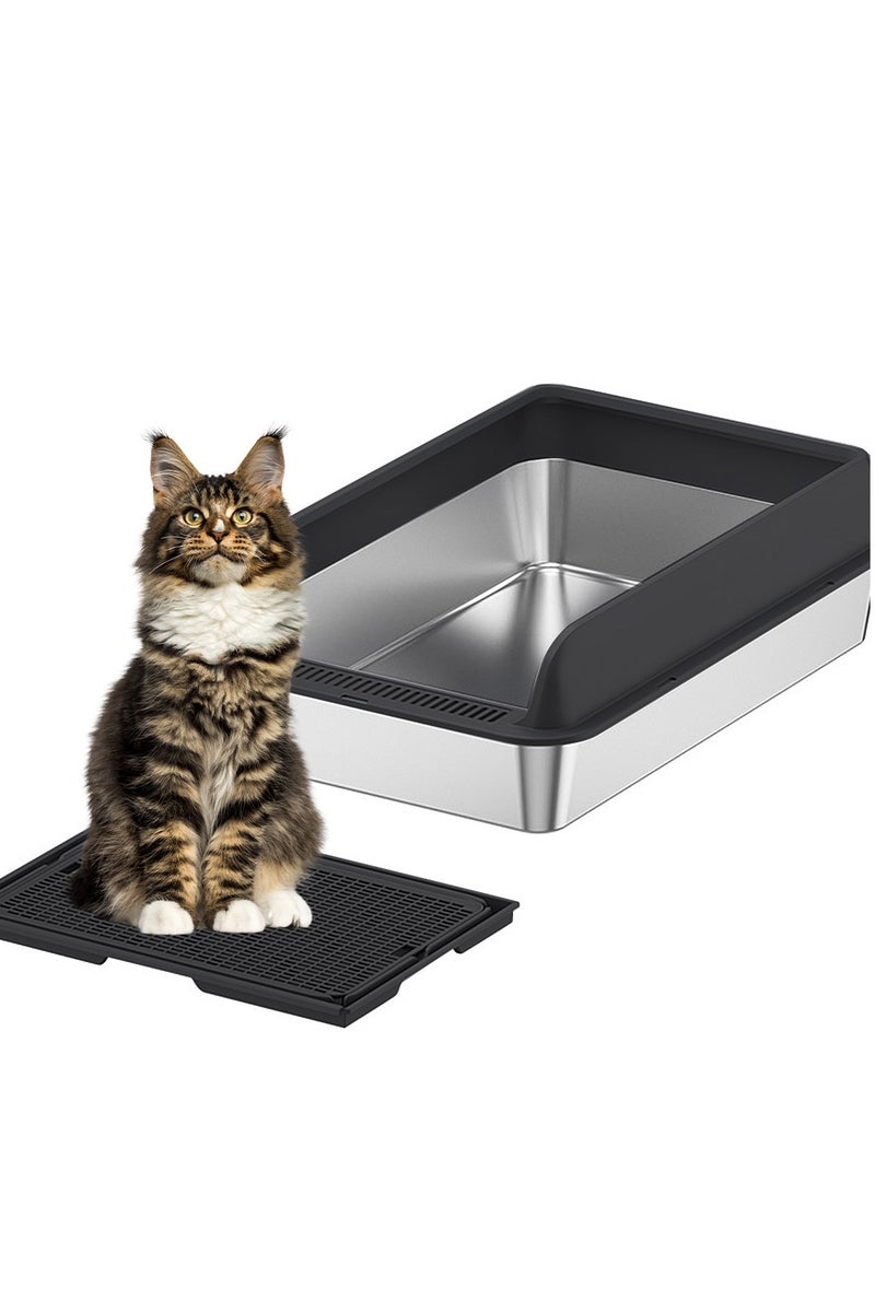كيدل كبيرة من الفولاذ المقاوم للصدأ القط القمامة مربع ، وسهلة التنظيف ، ومناسبة كبيرة ومتعددة القط القمامة مربع القط القمامة صينية - Image 1