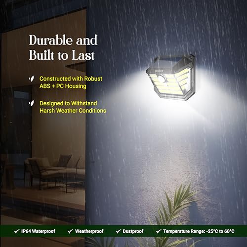 Dylect® Eco Motion Sensor Solar Wall Light for Shop Entrance, Garden, Gate, Parking, Terrace, Front & Side Illumination, 3 in 1 Modes, IP64 Waterproof, Upto 10 Hr Runtime (Ultra Bright LED Cool White) - Image 3