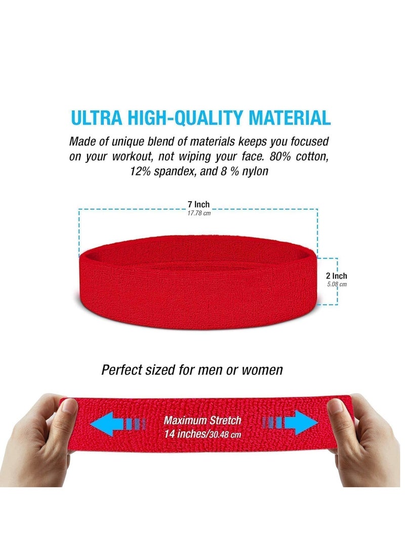 Generic Egy Wolf Sweat Absorbent Sports Headband, Red  - Image 3