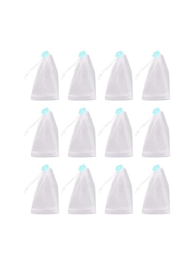 klarako 12pcs Large Soap Bags Drawstring Soap Pouch Soap Net Foaming Exfoliating Container for Bath Body & Wash Face  - Image 1
