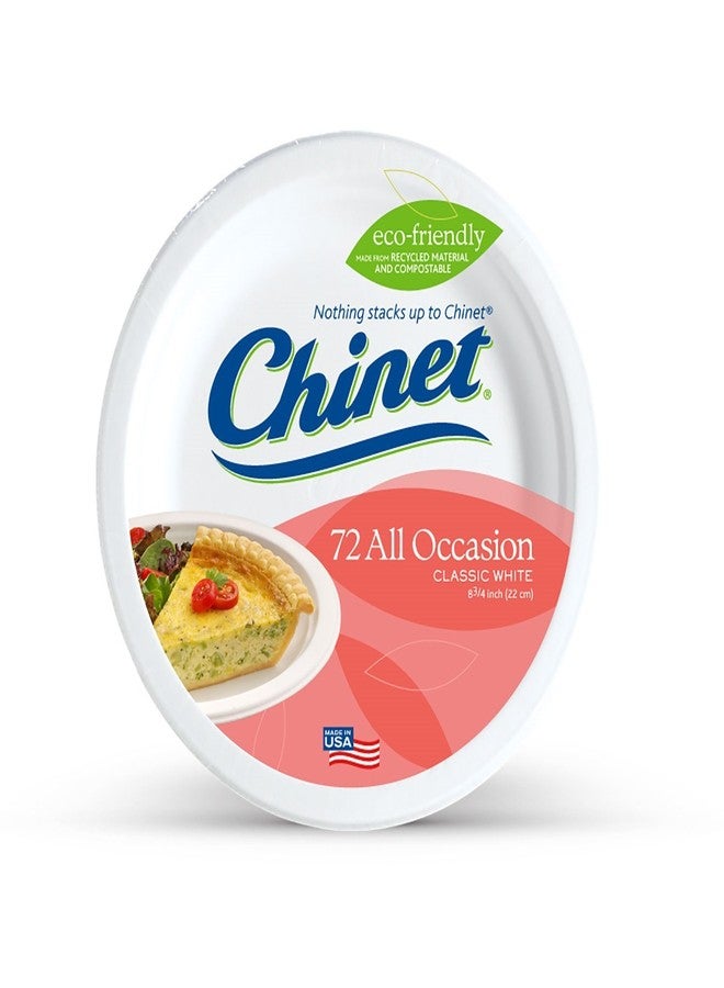 Chinet Classic White, Round All Occasion Fiber Plates, 8.75 Inch, 72 Count - Image 1