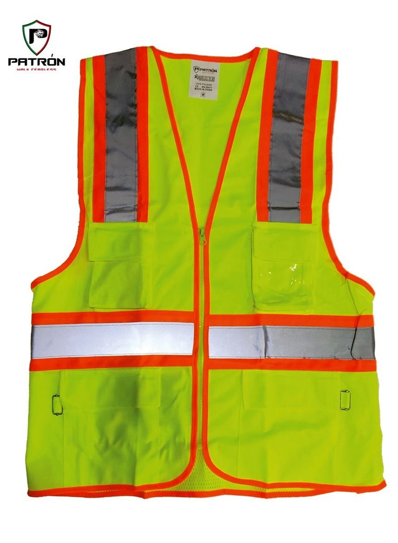 Patron High Quality Reflective Fabric With Hi Vis Tape Vest In Light Weight, Wind And Moisture Resistant