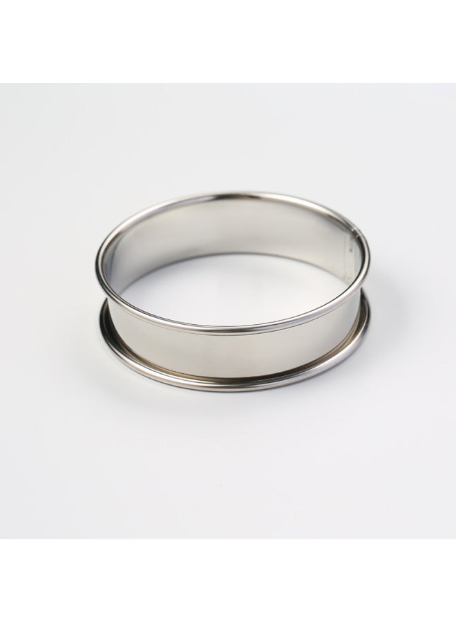 Stainless Steel Tower Ring Pizza Topping Ring Double Curling Round Biscuit Mould Tower Mould Cake Tart Mould Muffin Mould-Specifications:small Size Tower Ring - Image 1