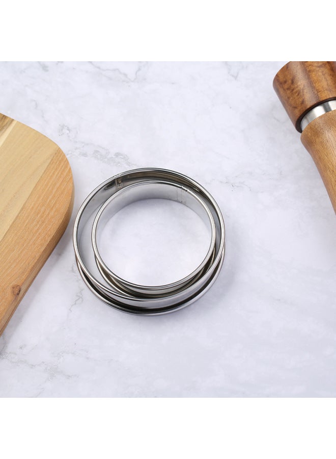 Stainless Steel Tower Ring Pizza Topping Ring Double Curling Round Biscuit Mould Tower Mould Cake Tart Mould Muffin Mould-Specifications:small Size Tower Ring - Image 3
