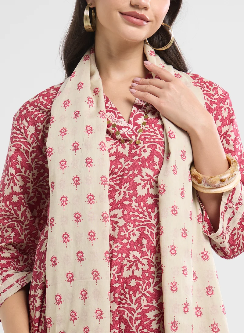 Biba Printed Kurta & Palazzo Set