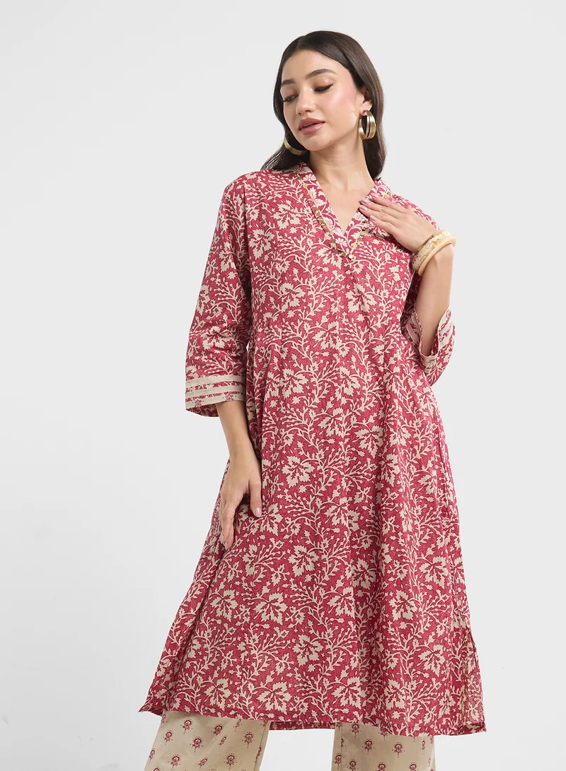 Biba Printed Kurta & Palazzo Set