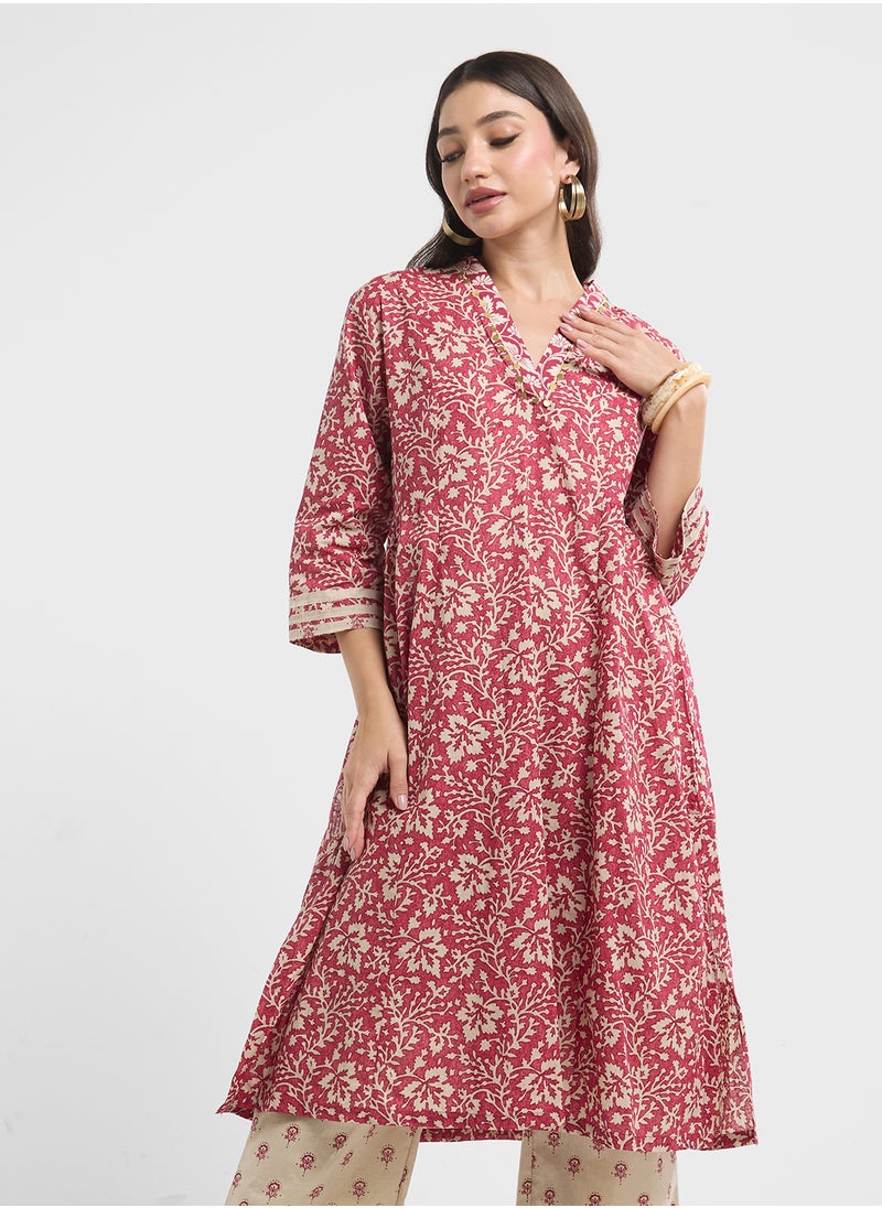 Biba Printed Kurta & Palazzo Set  - Image 3