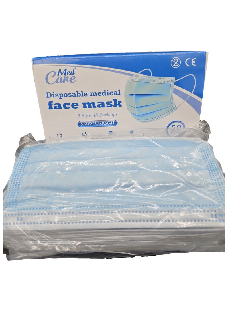 CAREMED Medical Face Mask 3Ply, Elastic Earloop, 50 Piece (Ultimate Protection Stay Safe Against Airborne Particles and Germs) Pack of 6  - Image 3