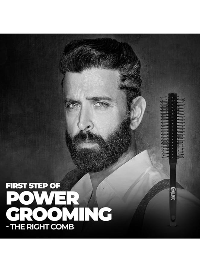 BEARDO Beardo Roller Hair Brush For Men | Perfect Tool for Efficient Blow Drying, Adding Curls, Waves & Volume | Smoothening & Volumizing comb for Men |Men Accessorie | Lightweight - For All Hair Types  - Image 2