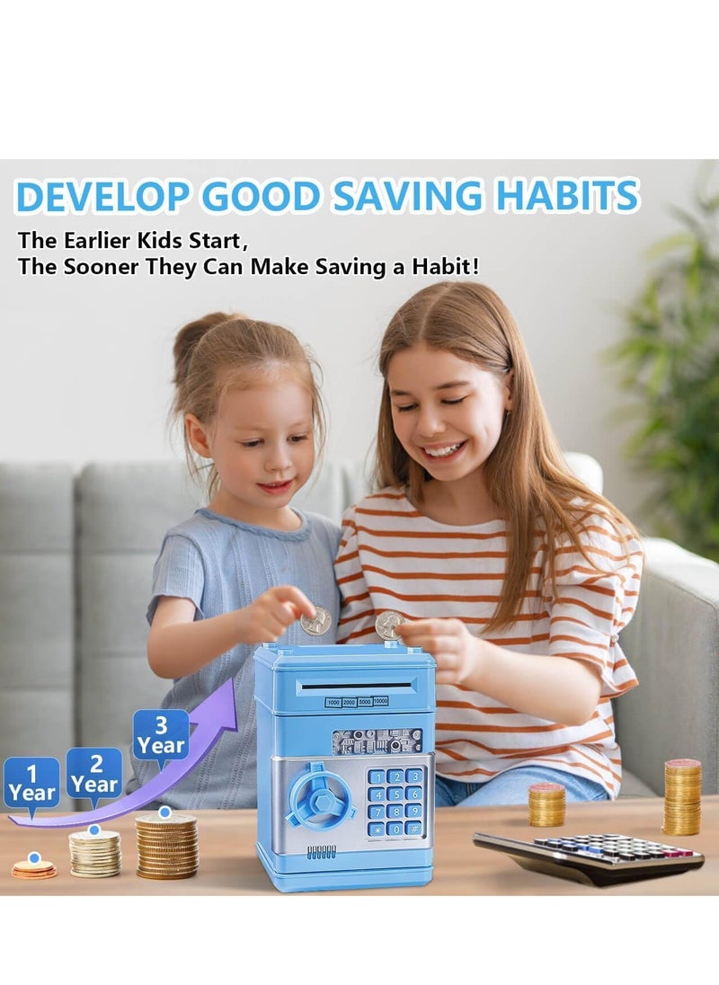 Electronic Piggy Bank for Kids with Passcode Lock, Mini ATM Safe Box for Paper Money and Coins, Auto Scroll Bank, Fun and Perfect for Encouraging Kids to Save (Blue) - pzsku/Z49874B2BB2FC6801EC8EZ/45/_/1736334421/2580d29c-6ffd-4bd7-9b71-65cd8d7f23dd