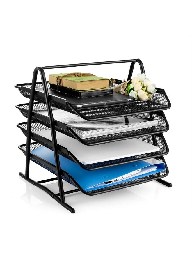 Office Set Accessories Document Paper Desk Organizes Tray Storage File, Custom File Holder Usign File Tray,4 Tier Paper File Tray - Image 1