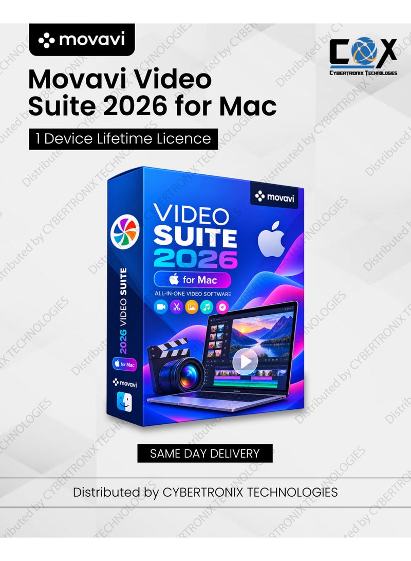Movavi Video Suite 2026 for Mac | 1 Device Lifetime | Digital License | Same Day Delivery