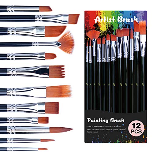 TMOL Acrylic Paint Set with 12 Art Brushes, 36 Colors (2 oz/Bottle) Acrylic Paint for Painting Canvas, Wood, Ceramic and Fabric, Paint Set for Beginners, Students and Professional Artist, Rich Pigments - Image 4