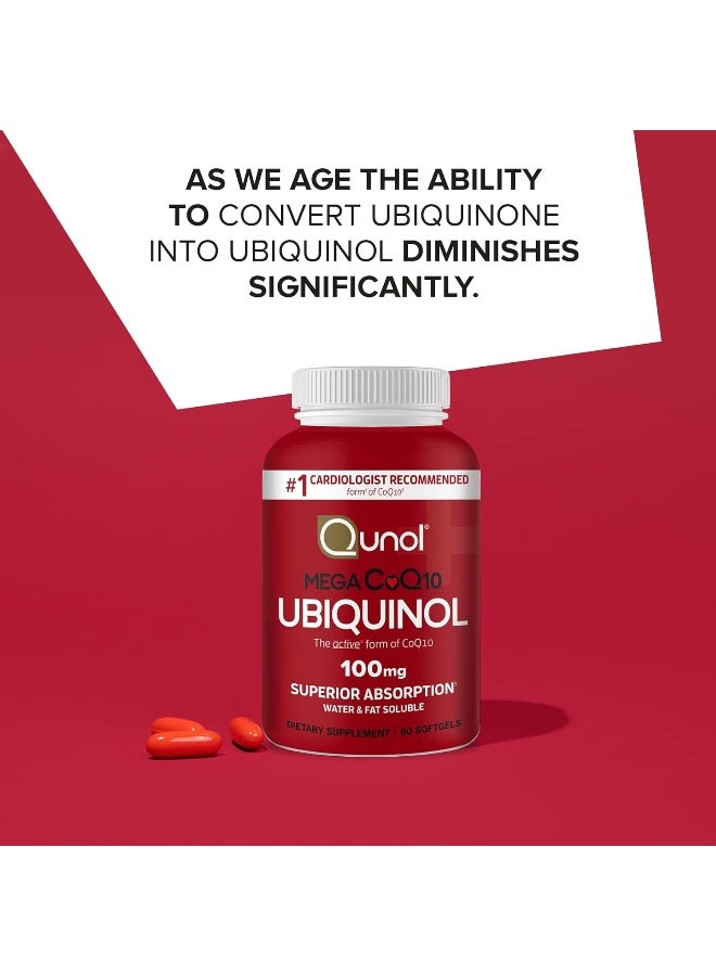 Qunol Mega CoQ10 Ubiquinol, 100 mg, 60 Softgels - Image 2