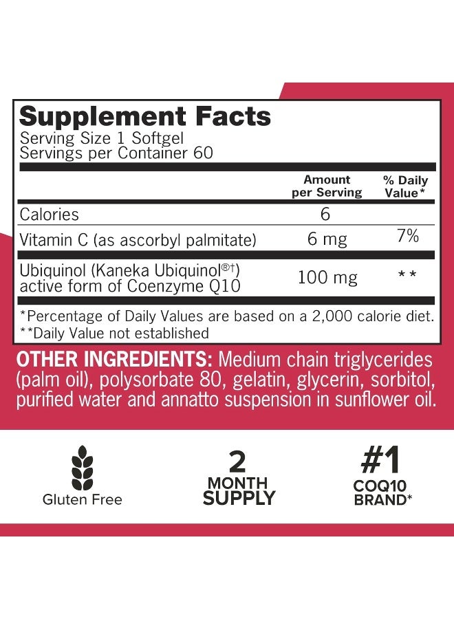 Qunol Mega CoQ10 Ubiquinol, 100 mg, 60 Softgels - Image 4