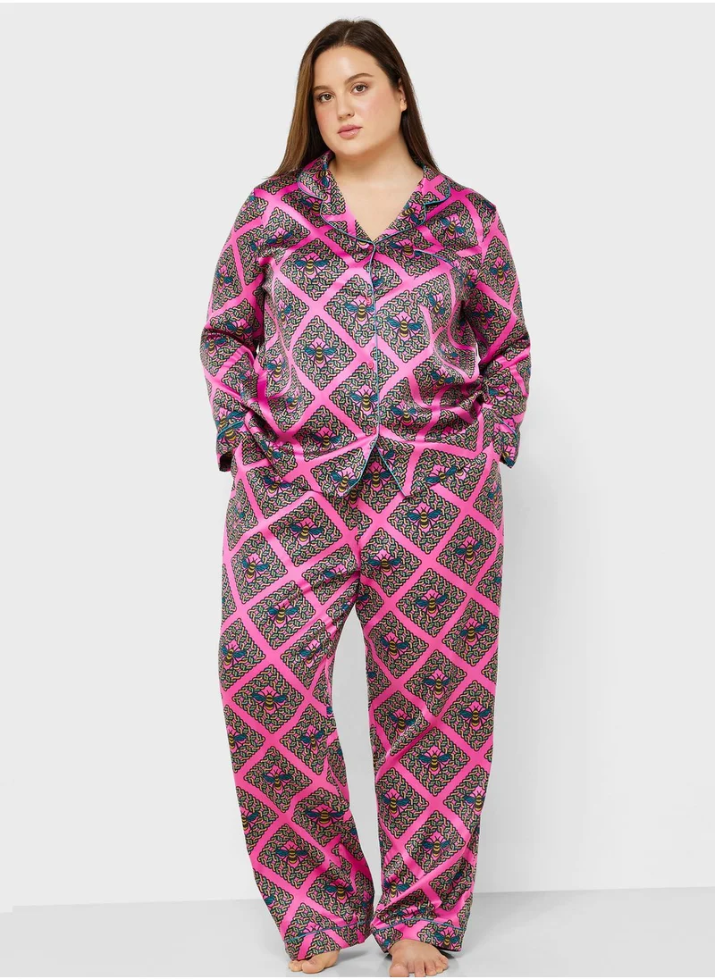CHELSEA PEERS Printed Shirt & Pyjama Set