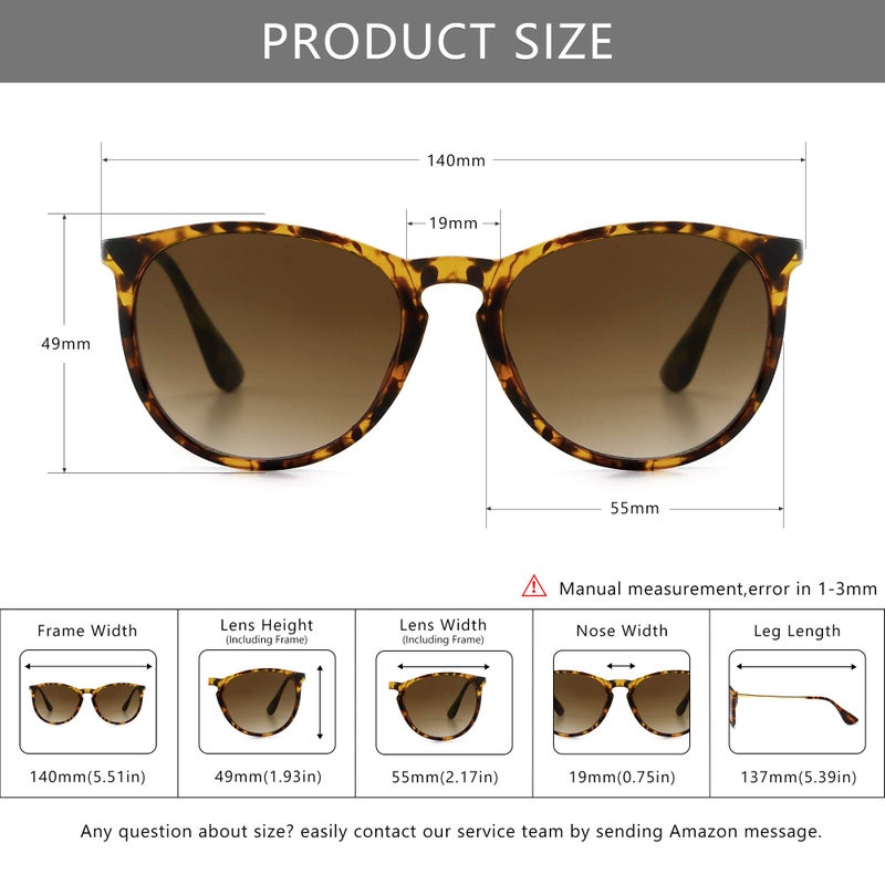 SUNGAIT Premium Vintage Round Sunglasses for Women Men Classic Retro Trendy Style - Image 5