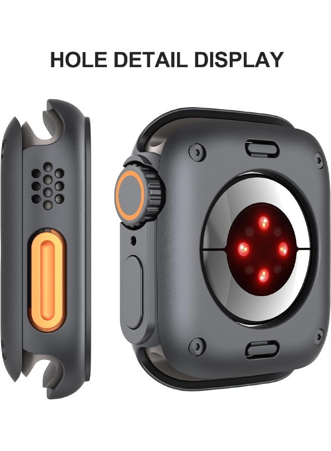 Apple Watch Series 10 (2024) 46mm Hard Case with Tempered Glass Screen Protector, 【Looks Like iWatch Ultra】 Unique Design Hard PC Waterproof Case Cover, Bumper Full Coverage Accessories for iWatch 10 46mm, Grey - Image 2
