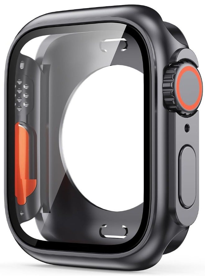 Apple Watch Series 10 (2024) 46mm Hard Case with Tempered Glass Screen Protector, 【Looks Like iWatch Ultra】 Unique Design Hard PC Waterproof Case Cover, Bumper Full Coverage Accessories for iWatch 10 46mm, Grey - Image 1