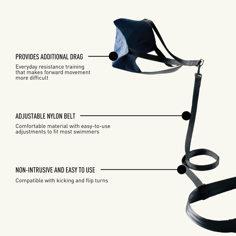 FINIS Swim Parachute - Swim Training Equipment for Resistance Training - Swim and Pool Accessory - 12 Inch, Navy - Image 4