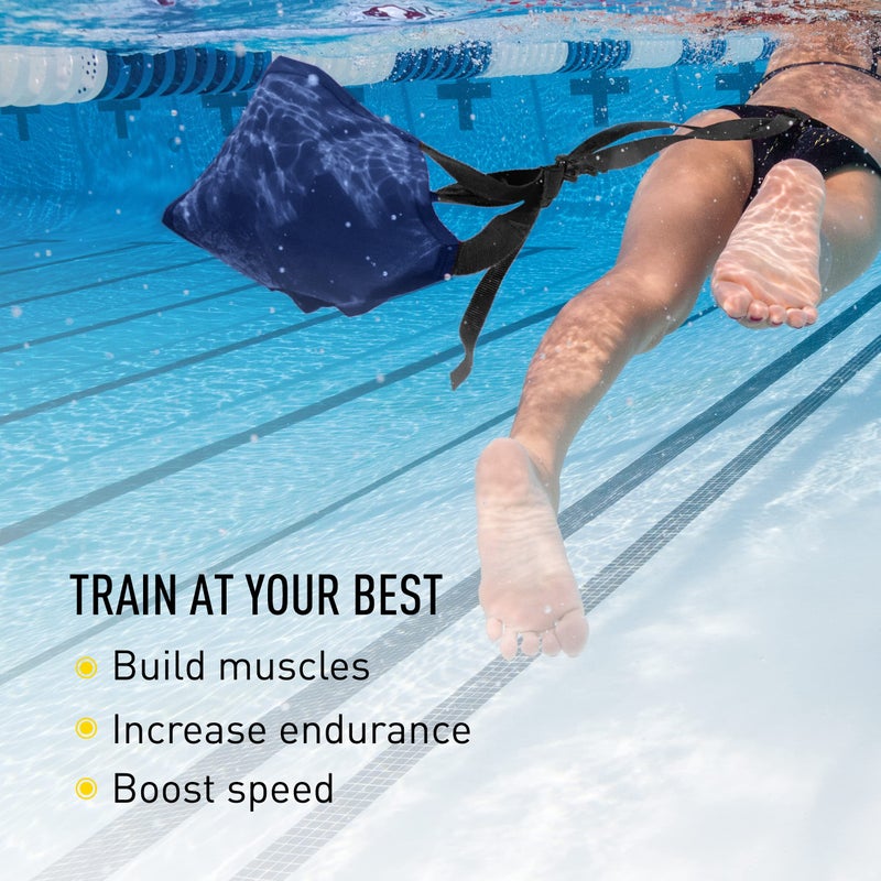 FINIS Swim Parachute - Swim Training Equipment for Resistance Training - Swim and Pool Accessory - 12 Inch, Navy - Image 3