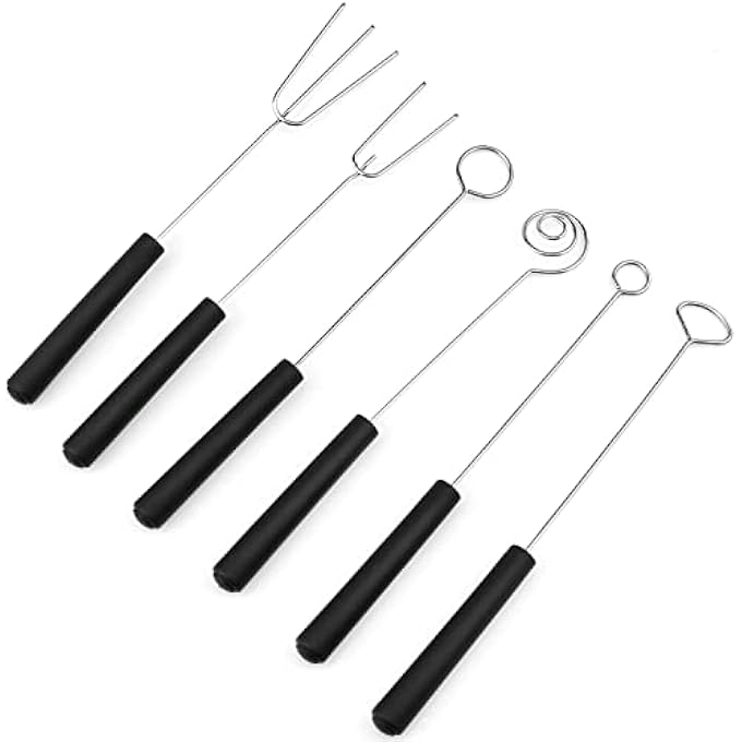Aylifu 6Piece Packs Stainless Steel Candy Dipping Tool Chocolate Dipping Fork Spoon Set Baking Supplies Diy Baking Decoration Tool Set - Image 1