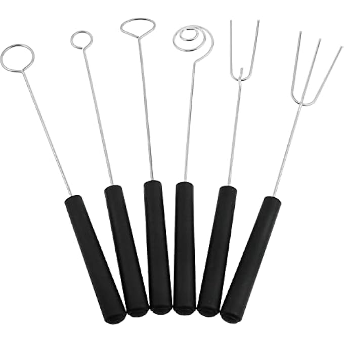 Aylifu 6Piece Packs Stainless Steel Candy Dipping Tool Chocolate Dipping Fork Spoon Set Baking Supplies Diy Baking Decoration Tool Set - Image 3